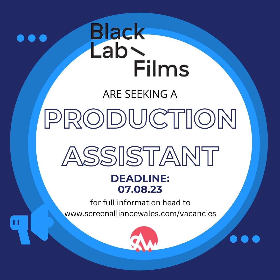 Black Lab Films Ltd are seeking a Production Assistant to join their team! A key support role for the team across a range of productions! A perfect entry-level role, previous runner/office based PA would be useful, but previous experience not essential. screenalliancewales.com/vacancies
