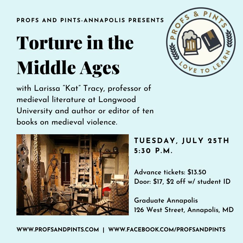 Profs and Pints (@profsandpints) on Twitter photo Tuesday in Annapolis! Details and tickets at profsandpints.ticketleap.com/thumbscrews/ <a href="/Medievalists/">Medievalists.net</a> <a href="/MedievalMss/">Walters Manuscripts</a> <a href="/WeirdMedieval/">weird medieval guys BOOK OUT NOW !!</a> <a href="/MedievalWorld/">The Medieval World</a> <a href="/NavalAcademy/">U.S. Naval Academy</a> <a href="/stjohnscollege/">St. John's College</a> <a href="/AnnapArtsDistr/">Annapolis Arts Dist</a> <a href="/eyeonannapolis/">Eye On Annapolis</a> <a href="/VisitAnnapolis/">Visit Annapolis</a> <a href="/annapolishotel/">Annapolis Waterfront</a> <a href="/DTAnnapolisPart/">DowntownAnnapolis</a> <a href="/AnnapolisPatch/">Annapolis Patch</a> <a href="/DTAnnapolis/">Downtown Annapolis</a> <a href="/capgaznews/">Capital Gazette</a> Tuesday in Annapolis! Details and tickets at profsandpints.ticketleap.com/thumbscrews/ <a href="/Medievalists/">Medievalists.net</a> <a href="/MedievalMss/">Walters Manuscripts</a> <a href="/WeirdMedieval/">weird medieval guys BOOK OUT NOW !!</a> <a href="/MedievalWorld/">The Medieval World</a> <a href="/NavalAcademy/">U.S. Naval Academy</a> <a href="/stjohnscollege/">St. John's College</a> <a href="/AnnapArtsDistr/">Annapolis Arts Dist</a> <a href="/eyeonannapolis/">Eye On Annapolis</a> <a href="/VisitAnnapolis/">Visit Annapolis</a> <a href="/annapolishotel/">Annapolis Waterfront</a> <a href="/DTAnnapolisPart/">DowntownAnnapolis</a> <a href="/AnnapolisPatch/">Annapolis Patch</a> <a href="/DTAnnapolis/">Downtown Annapolis</a> <a href="/capgaznews/">Capital Gazette</a>