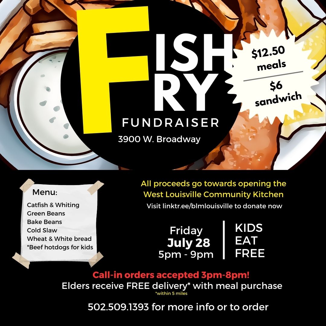 BLMLouisville's tweet photo. This Friday we will be back at it!! We are outside with the food and bounce house for the kiddos (who eat free)! We look forward to fundraising for our community kitchen and seeing our folks! Even if you aren't able to pull up, you can donate here: https://t.co/owd12fuaXL
#BLML https://t.co/c06yEqYtAQ
