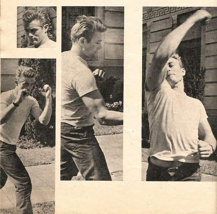 #JamesDean practices boxing on set of #RebelWithoutaCause ❤️‍🔥