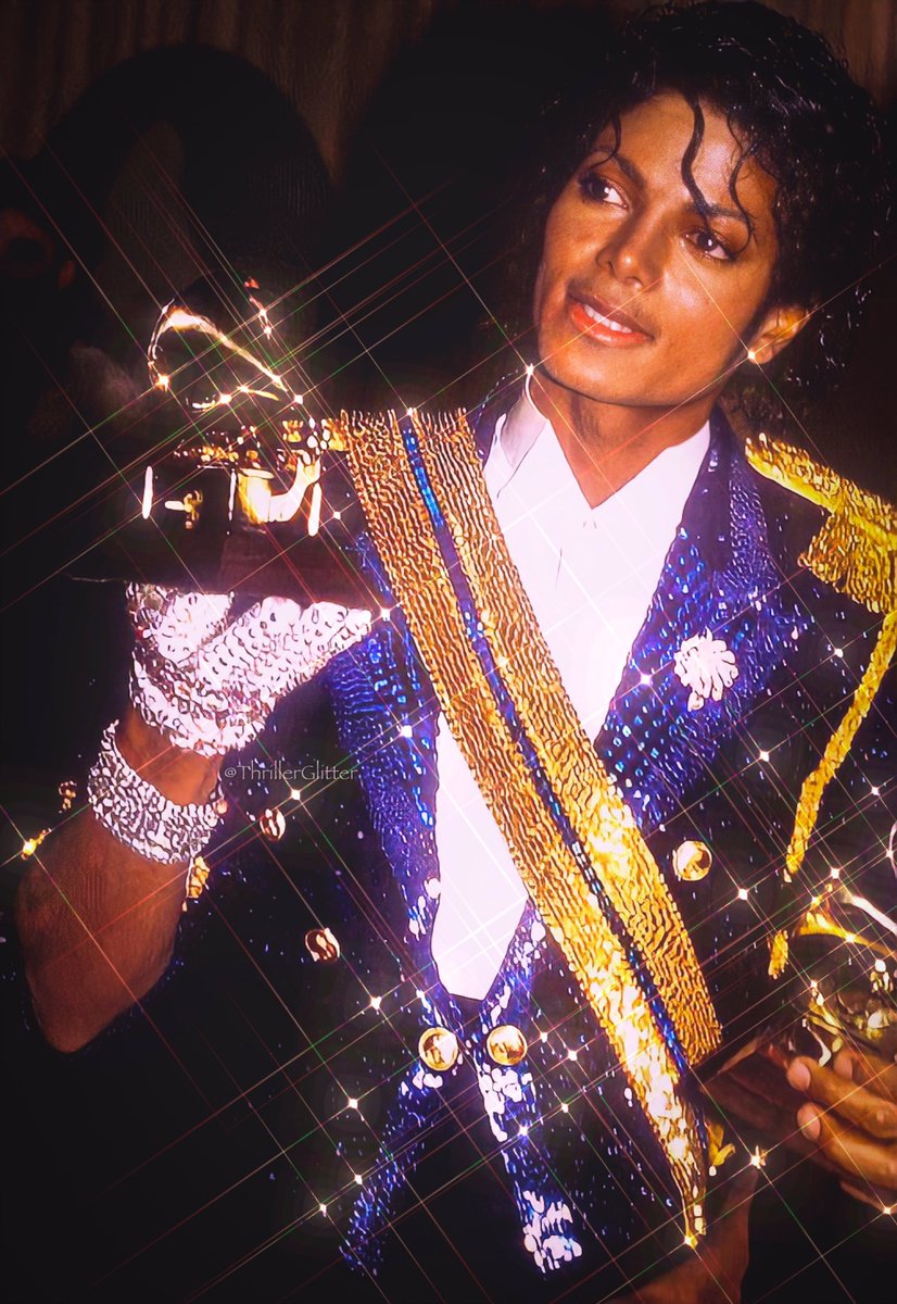 ThrillerGlitter's tweet photo. Michael Jackson at the Grammys 1984, winning 8 for the Thriller era. https://t.co/jR2y6sUToc