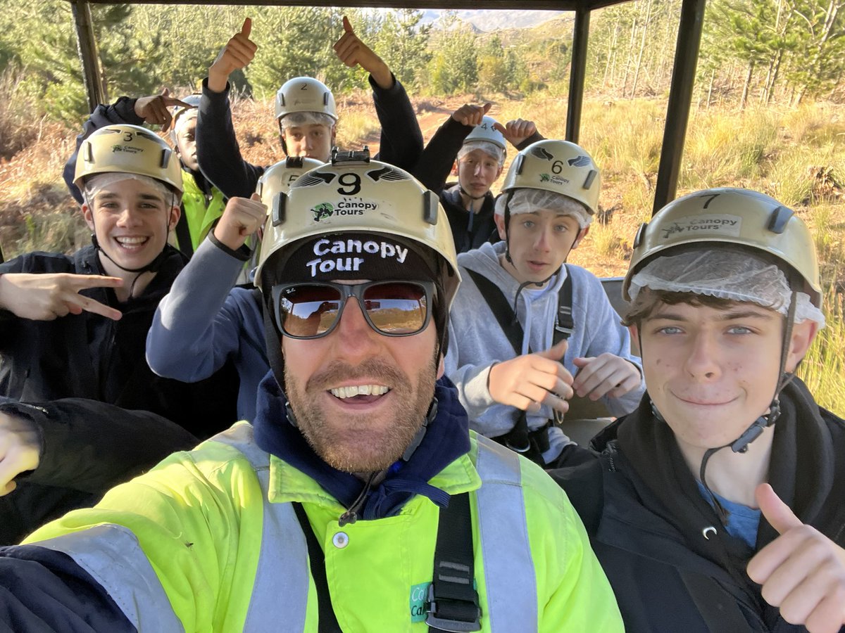 AoM_PE1's tweet photo. What. A. Day. 
4 hours of zip lining through the Hottentots Holland mountain range. Definitely a favourite for the pupils so far!🗻✅
@DT_AoMSchool @edwindoransport https://t.co/0ey4HTMcCn