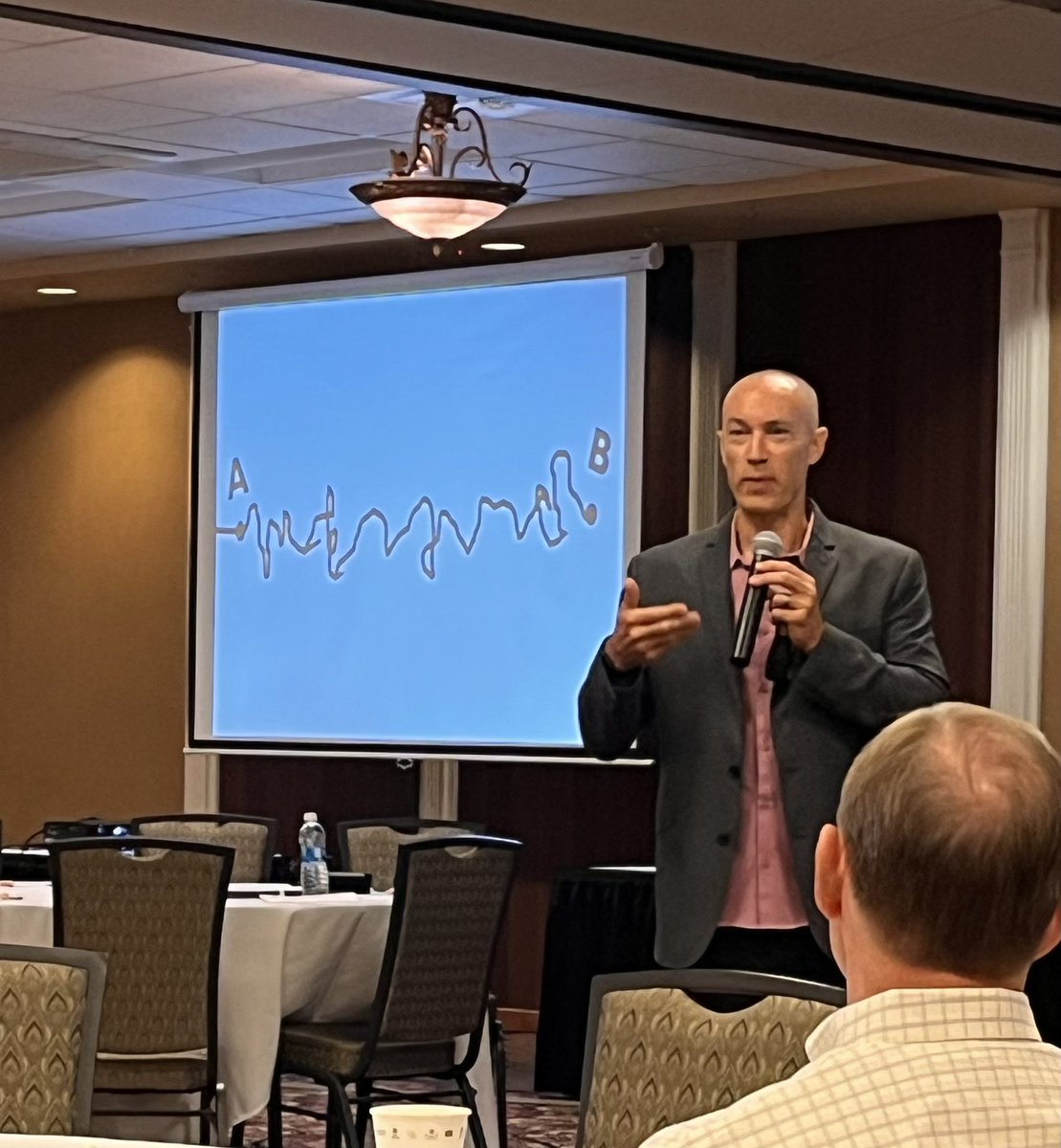 rhiannon_beery's tweet photo. “Point B has to matter to get through the hard stuff.” Pete Hall kicks off #SAMAI23 discussing the road to desired outcomes. @MTEDLeadership https://t.co/oj5wJcd3PA