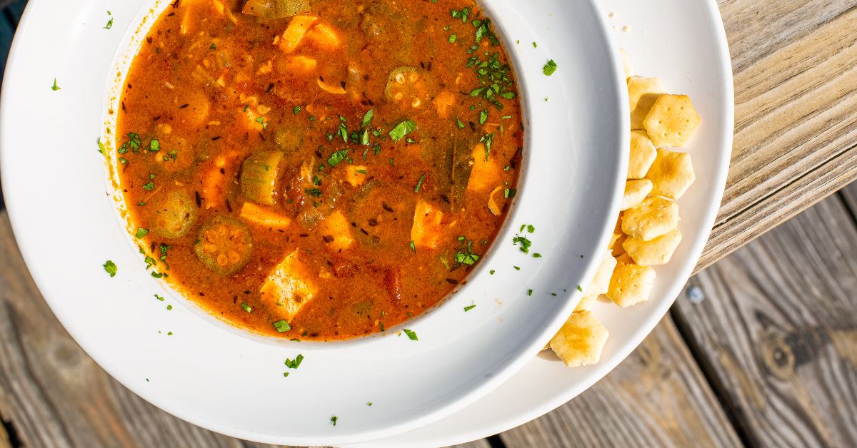 OceanicDining's tweet image. It may be crazy to be talking about soup in the summer. But there's a reason why our Seafood Gumbo is on our menu year-round. The next time you're in, give it a try 🔥Local shrimp, scallops, fish, fresh okra, in a savory tomato broth - oh so good
#Oceanicdining #joinusattheo