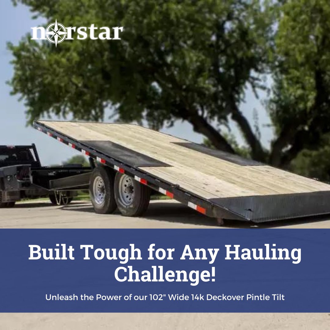 norstarcompany's tweet image. Upgrade Your Hauling Game with the 102" Wide 14k Deckover Pintle Tilt! This beast is built tough to handle any task with its two 7k axles and an array of standard features. 💯

Shop here:
norstarcompany.com/trailers/tdp14…

#NorstarCompany #Deckover #Hauling #Texas