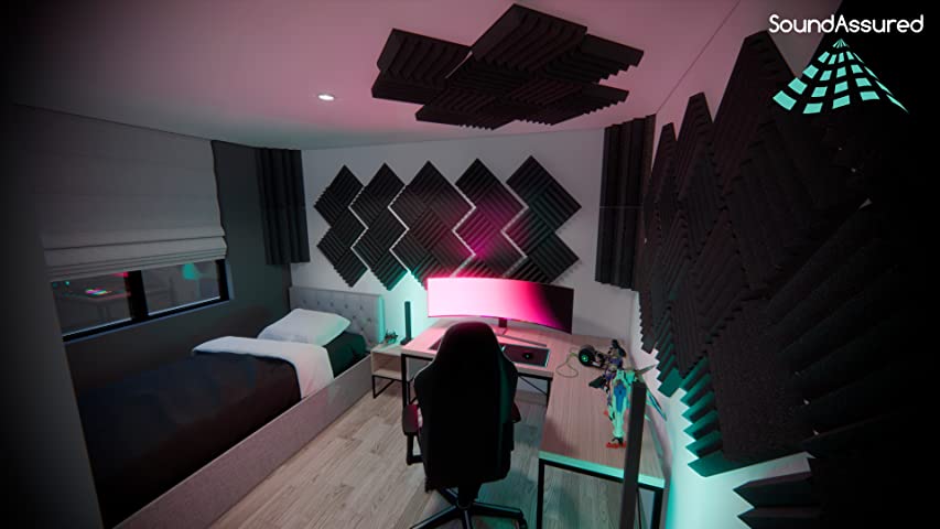 Get better sound in your gaming bedroom for streaming! Acoustic foam made in the USA! . . . #gaming #gamingbedroom #gamingsetup #gamer #gamersetup #acousticpanels #acousticfoam #acousticsolutions #soundassured #soundabsorption #streaming #streamer #streamingsetup #streamersetup