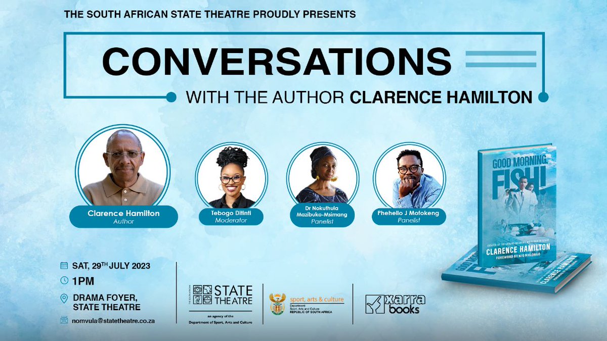 xarrabooks's tweet image. Molo Xarrites! With @thesouthafricanstatetheatre and Clarence Hamilton, we are excited to host a book launch of Good Morning, Fish! which graced our TV sets and is now gracing our bookshelves! Available: buff.ly/3Hsxaox
#booklaunch #sawriters #sabooks #sareaders #books