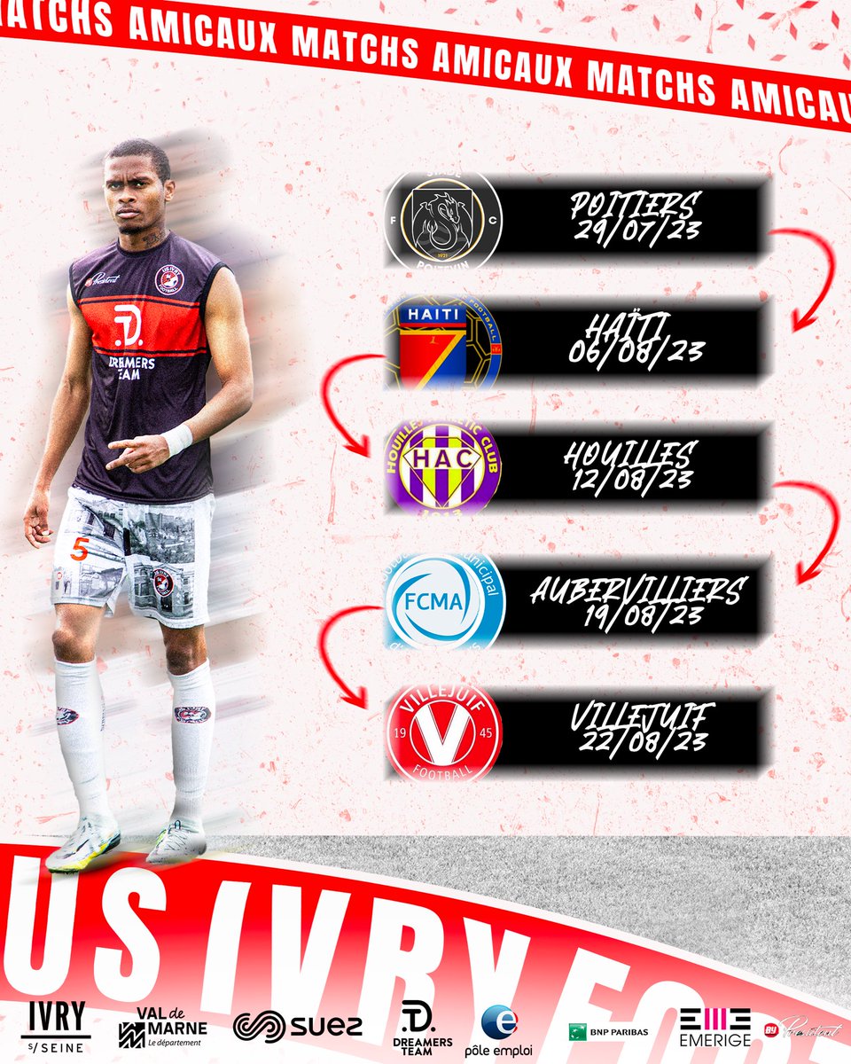IvryUs's tweet photo. Plannings des match de pré-saison édition 2023-2024 ! ⚽️ https://t.co/nKpruTv6wt