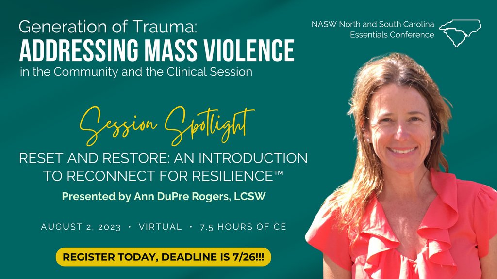 2 DAYS LEFT TO REGISTER! Join the NASW North Carolina & South Carolina Chapters for our Essentials Conference - Generation of Trauma: Addressing Mass Violence in the Community and the Clinical Session. Register Here: naswnc.org/page/Essential…