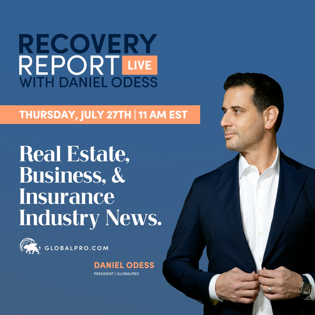 This week on the Recovery Report Live, Our Founder and President, <a href="/dbodess/">Danilo</a> will discuss:

Real Estate, Business, and Insurance Industry News.