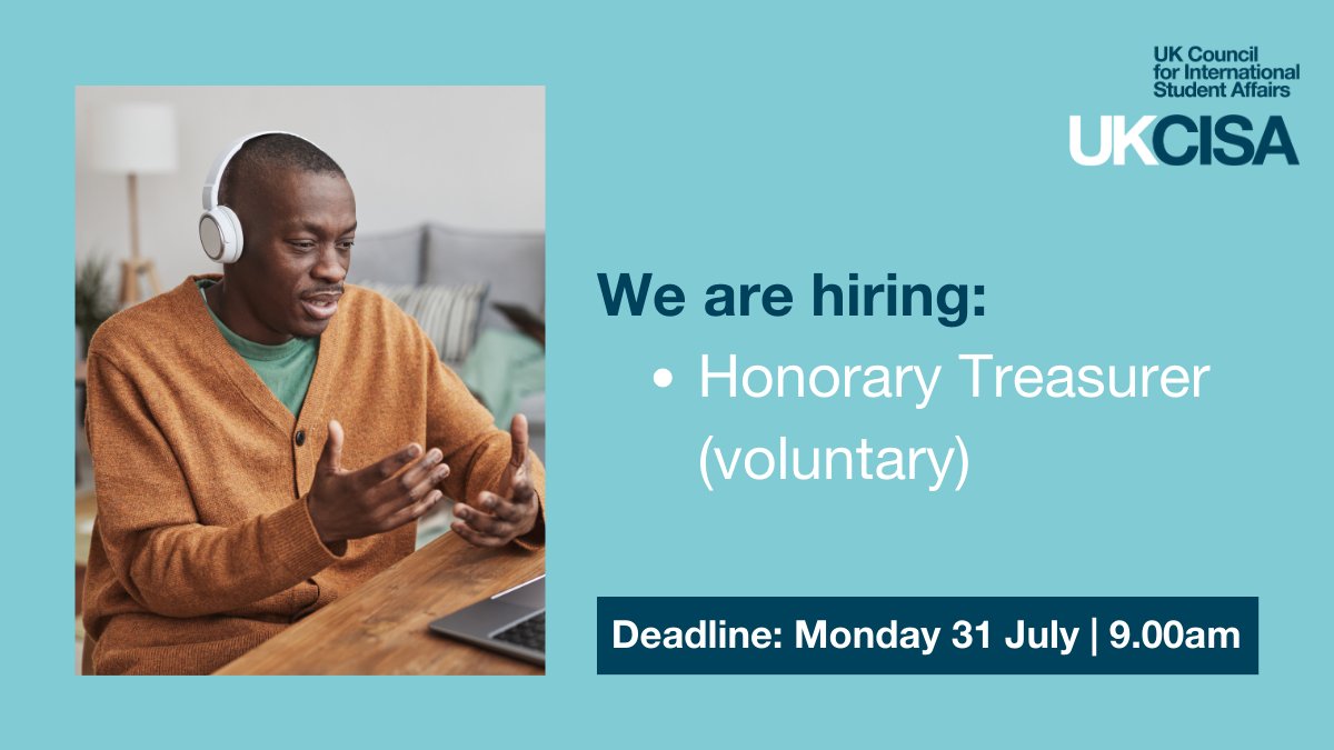📣One week left to apply!

We are looking for an Honorary Treasurer to join our Board of Trustees.

Find out more and apply👉 ukcisa.org.uk/vacancies