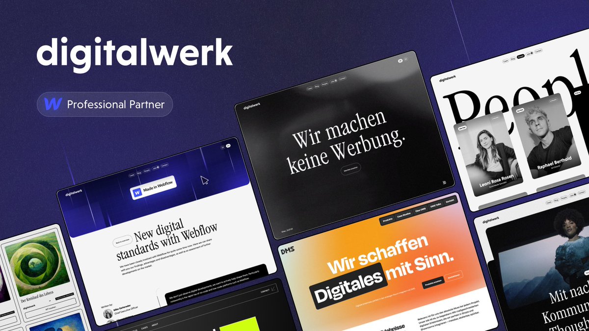 digitalwerk relies on future-oriented systems for web development and is one of the first agencies in Austria to achieve certification as a Webflow Expert Agency. #webflow #digitalwerk #nocode #digitalagency  internetworld.at/digitalwerk-pi…