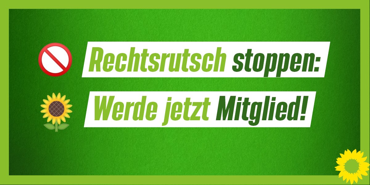 Macht es dir auch Sorgen, wenn die Union ständig rechts blinkt? Wir nehmen das nicht hin, denn für uns ist vollkommen klar: Klare Kante gegen rechts. Für dich auch? Dann komm zu uns und werde Mitglied. gruene.de/mitglied-werden