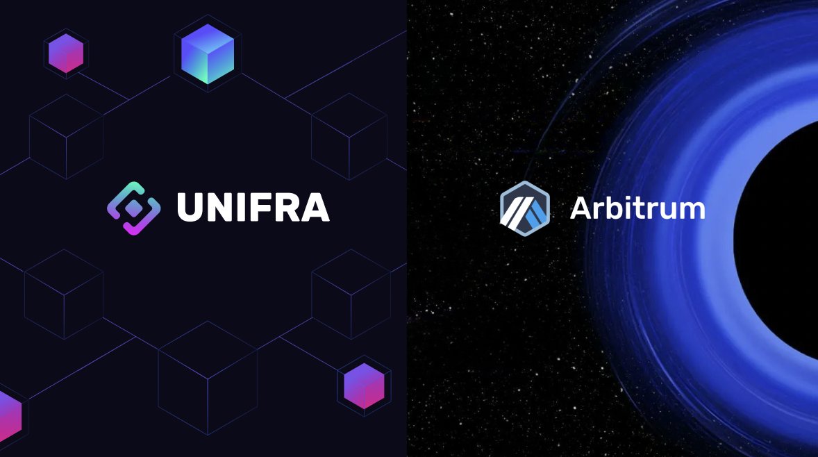 UnifraPlatform's tweet photo. Unifra's reliable RPC service was up & running on @Arbitrum💙🧡 

With RPC and Supernode service provided on Arbitrum, we are bringing a better, faster, and safer experience to the #Arbinauts when using #DeFi applications built on Arbitrum 🤝

#Unifra #Arbitrum #RPC #Supernode