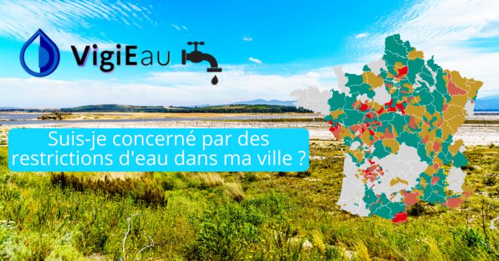 La plateforme #VigiEau a été créée pour vous informer sur les restrictions d’eau en vigueur localement 💧🚨

Découvrez si vous êtes concernés par une restriction sur vigieau.gouv.fr 📲