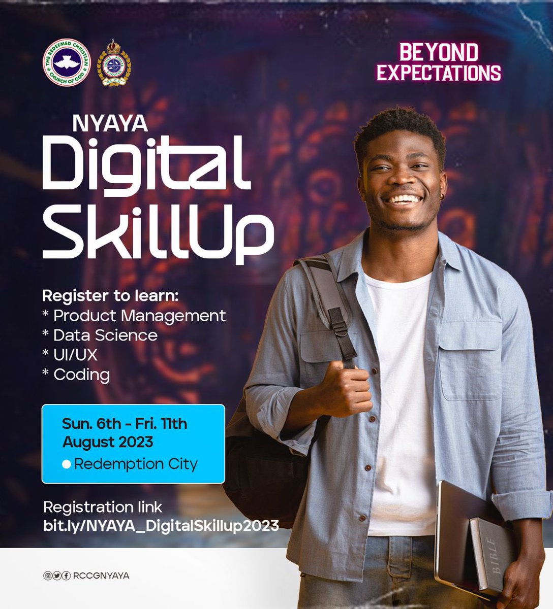 rccgyayaglobal's tweet image. Did you know that You can use this convention period to add to your skills?

The RCCG National Youths And Young Adult presents a wonderful opportunity for all Young adults and youth interested in learning digital skills and upskilling for the future of work this convention.