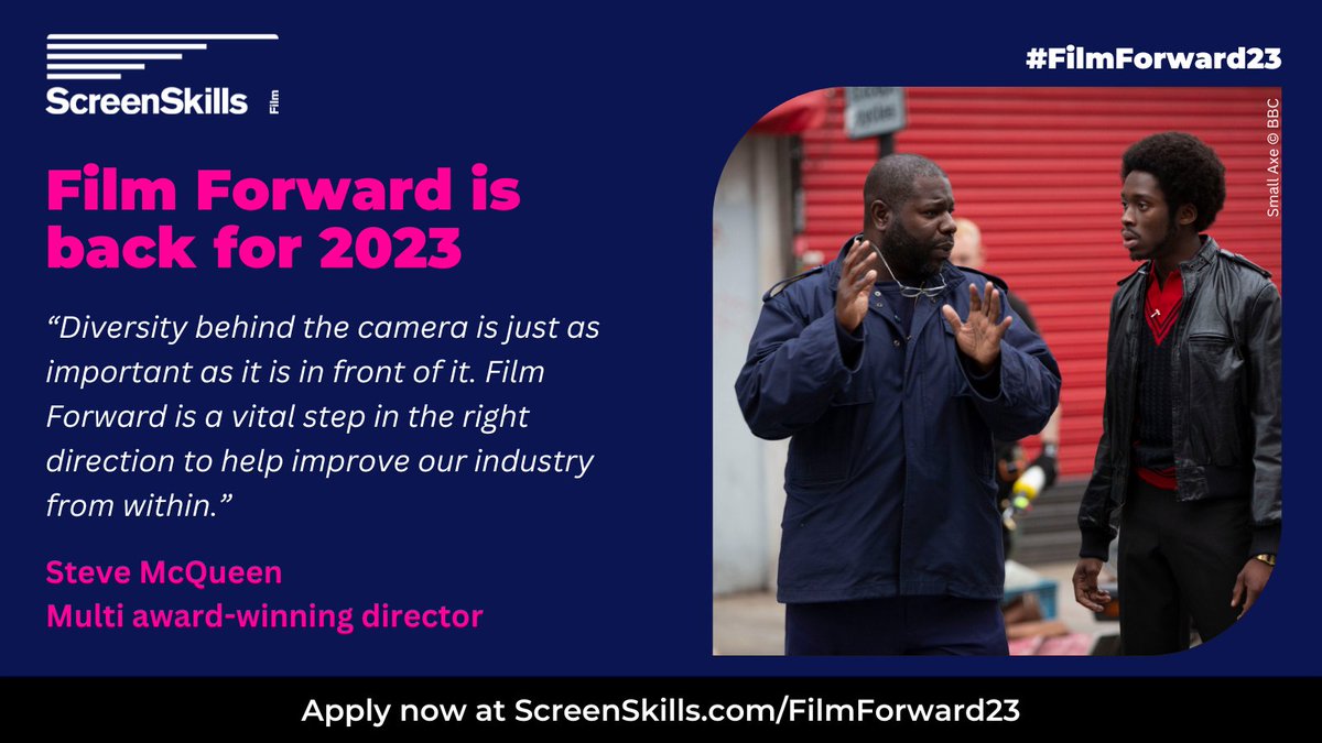 Our landmark #inclusion programme - #FilmForward23 - is back! Developed by the #FilmSkillsFund, it is designed to help experienced Black and Asian professionals to take the next step in their #film careers. Read more about the programme and apply now: bit.ly/3O49mbZ