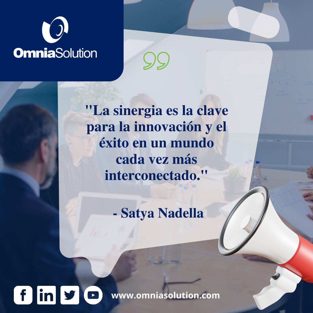 osolutionsac's tweet image. 🙌 ¡Buen inicio de semana para todos! 😊

&quot;La sinergia es la clave para la #innovación y el #éxito en un mundo cada vez más interconectado.&quot; - Satya Nadella

#OmniaSolution #ValorOS #sinergia #equipo #team