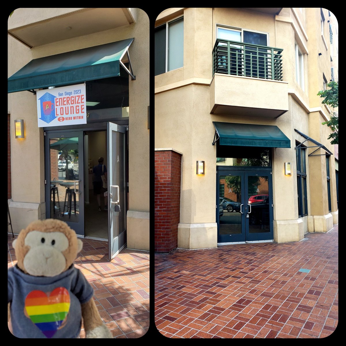 TravelingMocha's tweet photo. Comic-Con is over when... The pop-ups pop out (or beam out as in the case of @HeroWithinInc's #EnergizeLounge)! #MonkeyBusiness #SDCC #comiccon #afterSDCC https://t.co/g7GVF8PZSu