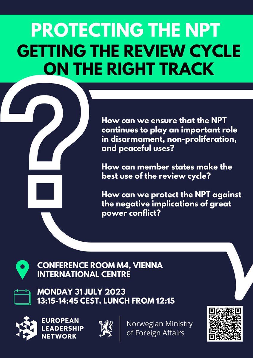 🚨One week to go until @TheELN's side event at this year's #PrepCom. 🚨 Come and join us in Room M4 as <a href="/tarjacronberg/">tarjacronberg</a>, Michael Biontino, <a href="/olamideDIY/">Dr. Olamide Samuel</a>, <a href="/MarenVieluf/">Maren Vieluf</a>, <a href="/JaworekPatricia/">Patricia Jaworek</a>, and <a href="/NorwayMFA/">Norway MFA</a> tackle keeping the review cycle on the right track.   europeanleadershipnetwork.org/event/getting-…