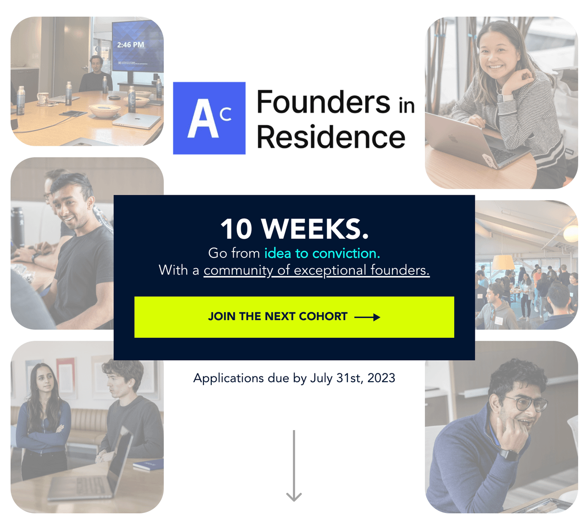 AforeVC's tweet image. Founding a company at the earliest stage requires exploration, imagination, and ultimately conviction.

The Founder-in-Residence program allows the ambitious to do exactly that.

Applications for the 2nd cohort in SF due July 31st ⬇

🎯 afore.vc/residence 🎯