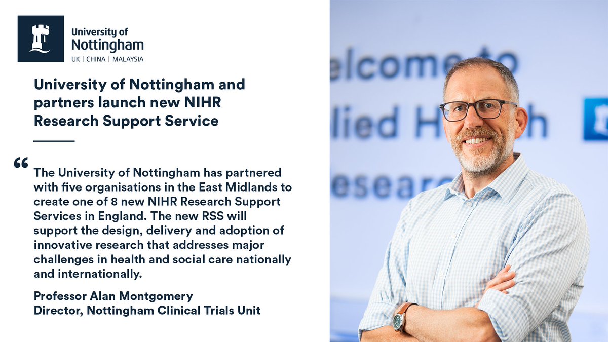 Uni of Nottingham School of Medicine #WeAreUoN (@medicineuon) on Twitter photo The National Institute for Health and Care Research (NIHR) has awarded £8.5 million to an East Midlands partnership, including researchers in the <a href="/MedicineUoN/">Uni of Nottingham School of Medicine #WeAreUoN</a>, to deliver one of eight hubs of the new #NIHR Research Support Service. Find out more: bit.ly/3rDYkmm #UoN The National Institute for Health and Care Research (NIHR) has awarded £8.5 million to an East Midlands partnership, including researchers in the <a href="/MedicineUoN/">Uni of Nottingham School of Medicine #WeAreUoN</a>, to deliver one of eight hubs of the new #NIHR Research Support Service. Find out more: bit.ly/3rDYkmm #UoN