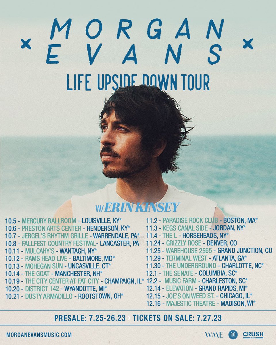 We are extending the Life Upside Down Tour in the USA and we are bringing Erin Kinsey with us!!!! Pre-Sale starts tomorrow (Tuesday) morning at 10am local time for all 23 dates 🇺🇸✌️

To get a pre-sale code RSVP at the link in my bio. Everyone who gets pre-sale tickets will go