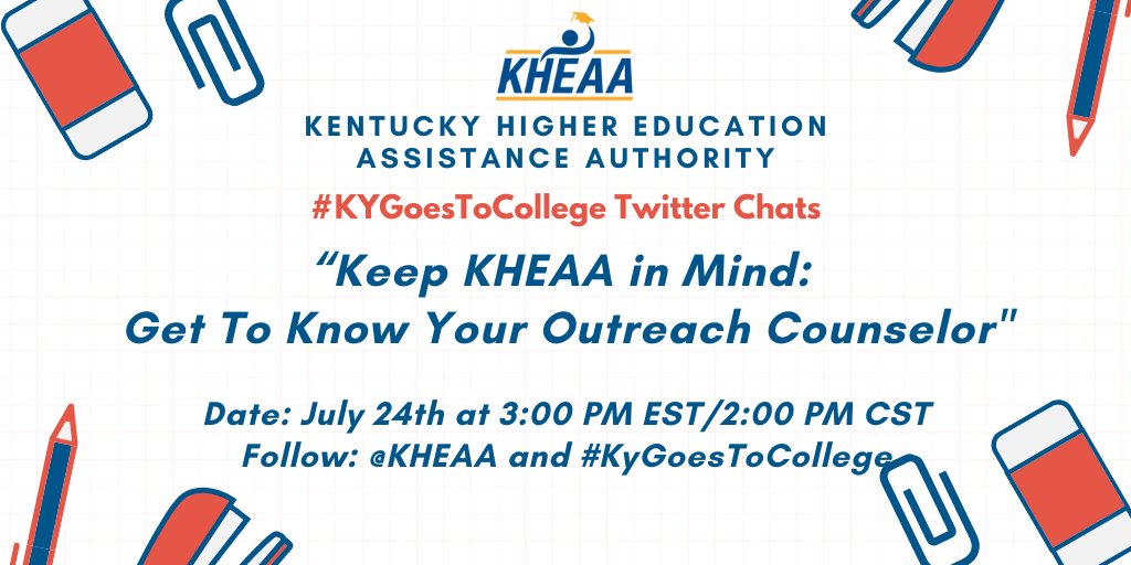 Want to know more about your Outreach Counselor? Follow along at 3:00 PM EST/2:00 PM CST! #KYGoesToCollege