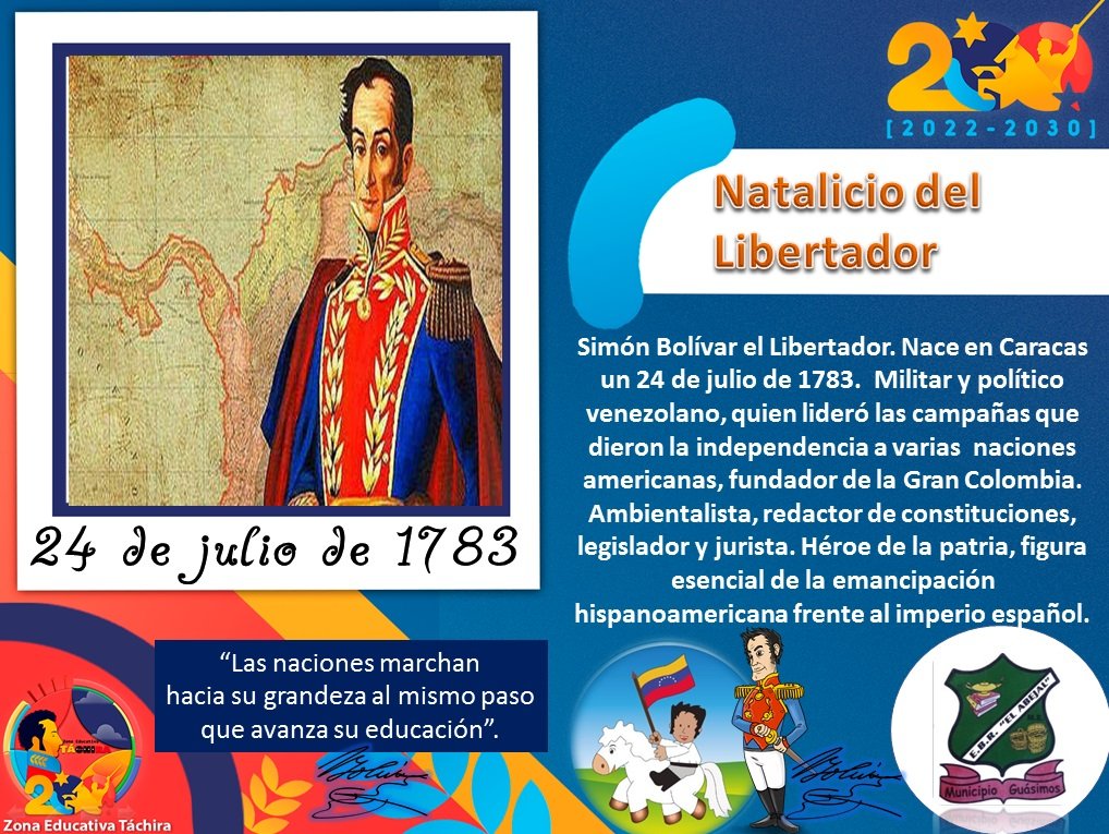 ¡Efemérides al día! en <a href="/EBAbejal/">EB EL ABEJAL</a> Municipio <a href="/GuasimosCra/">Guásimos CRA</a> Estado @ZonaEducTachira <a href="/Crazet2011/">Crazet2011</a> <a href="/Berzabethg1/">Berzabethgandicaoficial</a> <a href="/Danielcustodio3/">Daniel Custodio</a> @MPPEDUCACION