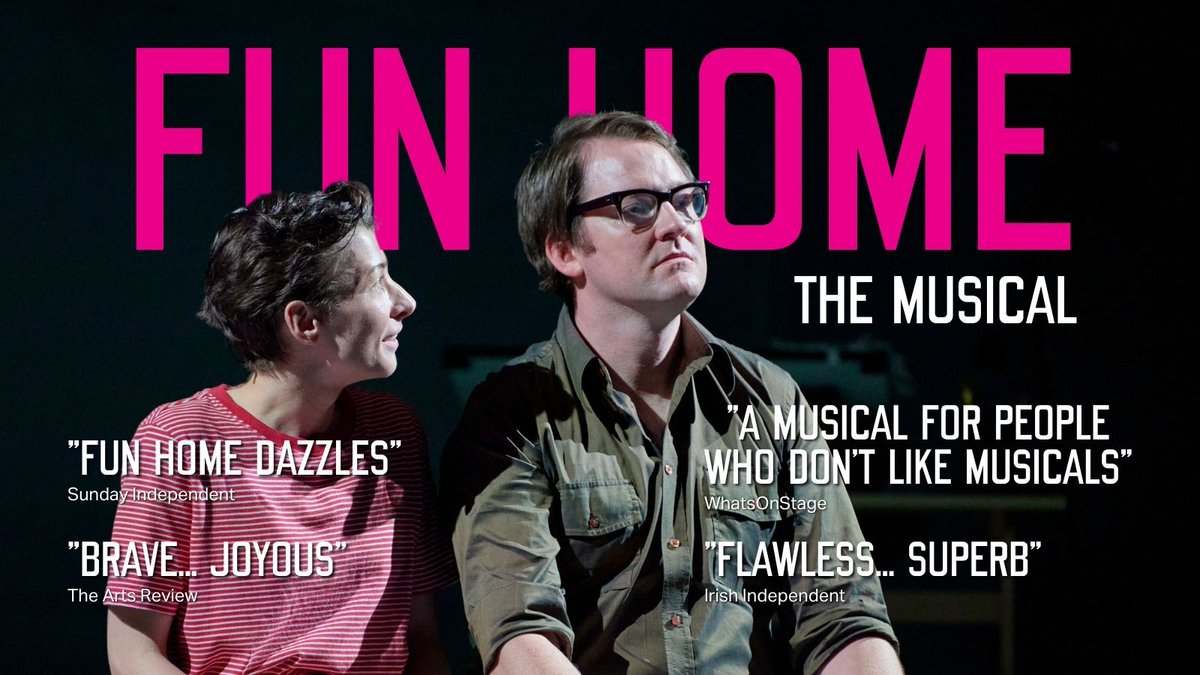 GateTheatreDub's tweet image. FUN HOME ★★★★★

See Fun Home the musical at the Gate Theatre until 26th August!

Tickets from €25: gatetheatre.ie/production/fun…

#FunHomeMusical #AlisonBechdel #BruceBechdel #FunHome