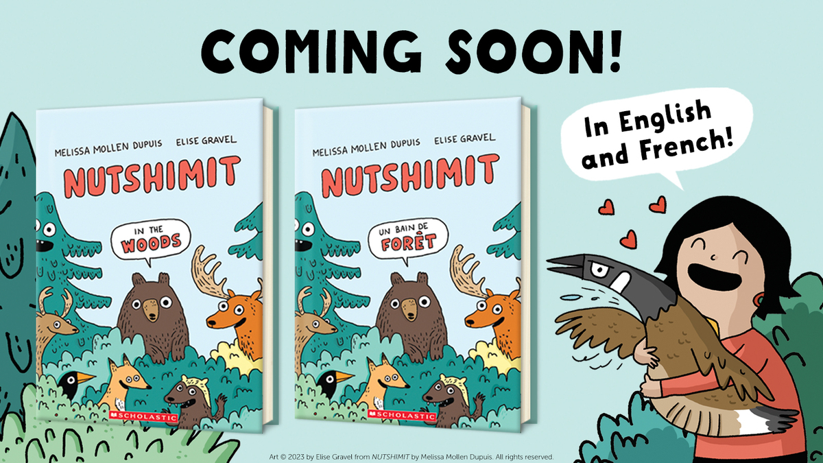 NUTSHIMIT: IN THE WOODS comes out August 1st! 
Also available in French - NUTSHIMIT : UN BAIN DE FORÊT

✍️ Melissa Mollen Dupuis 
🎨 Elise Gravel 

Pre-order your copy ➡️ bit.ly/46u8ar3