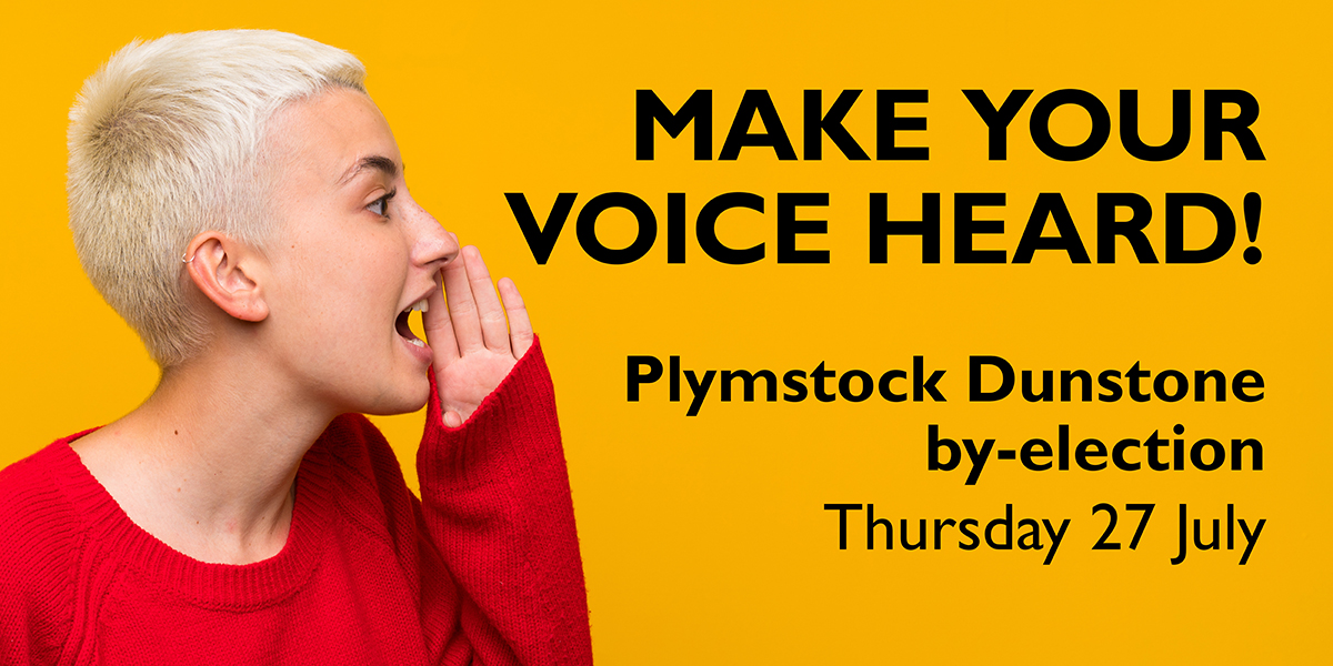 plymouthcc's tweet photo. If you will be unable to vote in the Plymstock Dunstone or St Peter and the Waterfront by-election and need to apply for an emergency proxy vote, please call us on 📞01752 304866.
Applications will be accepted up to 5pm on polling day (Thursday 27 July).
#plymelections https://t.co/gQ6TTyfm6b