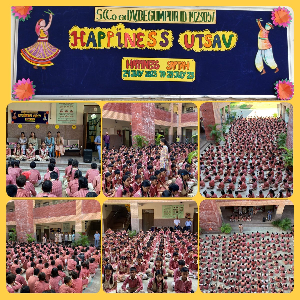Day one of Happiness Saptah.. Students and teachers practising mindful listening -Heartbeat #HappinessUtsav #happinesssaptah #hapinessclasses