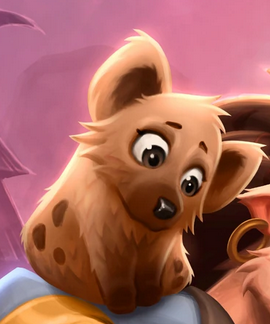 Kbabknight's tweet photo. @kolstIRL @PlayHearthstone Here's the little hyena from Thornmantle Musician that won me the giveaway last time :) https://t.co/zErpPqvqJk