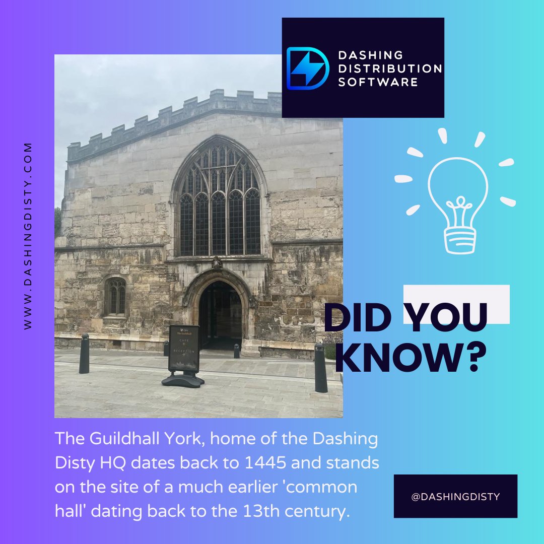 Nestled within The Guildhall York We are a company with a deep appreciation for history and cultural values! #dashingdisty #computersoftware #ai #yorkcity #yorkhistory #ERP