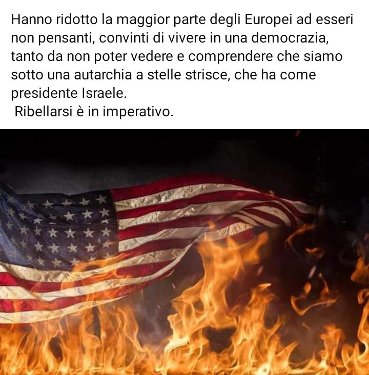 ADA79991318's tweet photo. @Namaste1871960 #FUORI #DALL #EUROPA #NATO #E #AMERICAA 👿👿👿👿👿👿👿👿👿#SVEGLIAAAAA #ITALIANI🇮🇹🇮🇹🇮🇹🇮🇹🇮🇹🇮🇹 https://t.co/sz74O4059D