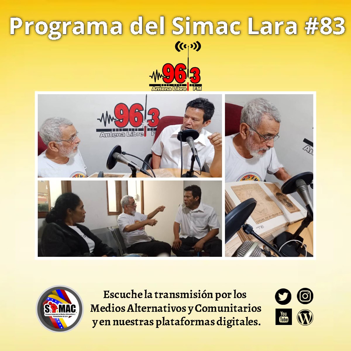 👂🏼Escuche *Programa 📻Simac Lara #82 
🎙️Radio Comunitaria 📡<a href="/antenalibrefm/">FM Antena Libre</a> 96.3 FM*

🗣️Vida y Obra de de personaje histórico Jose Pio Tamayo con nuestro invitado especial Wilmer Peraza miembro de la Radio Comunitaria @guachirongoendial 98.5 FM

go.ivoox.com/rf/113008662
