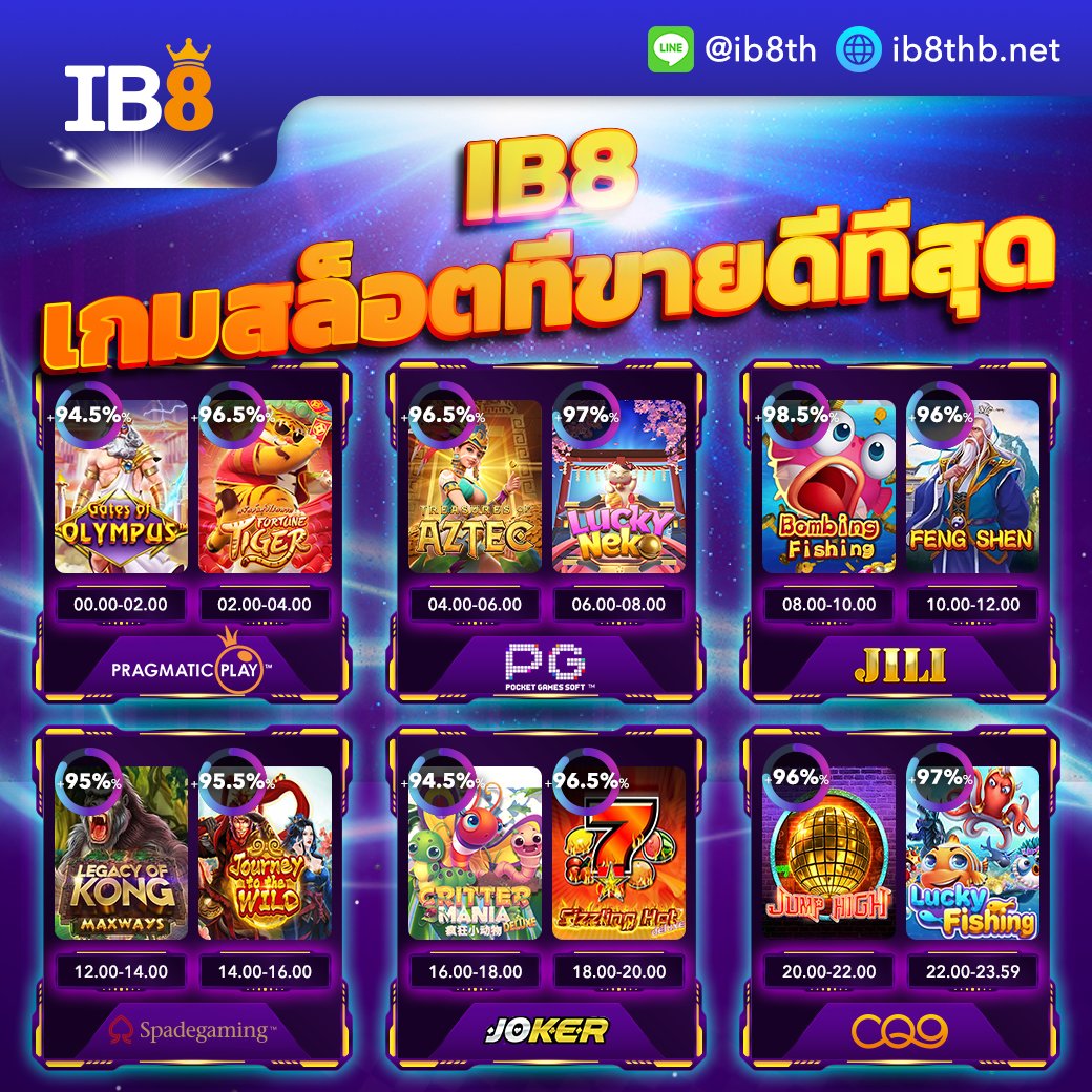 📣 โปรโมชั่นดีๆ ของ IB8 💦
ใครที่สมัครแล้วฝาก100ขึ้นไป

🔥อย่าลืมรับโบนัสสูงสุด 6,000 บาทด้วยนะ!!!!
RTP สูง 95% 💸
คลิก: bit.ly/TPP0039
✅ไลน์: @IB8THB (ใส่@นำหน้า)

#สล็อตIB8 #IB8 #โบนัสล่าสุด2023