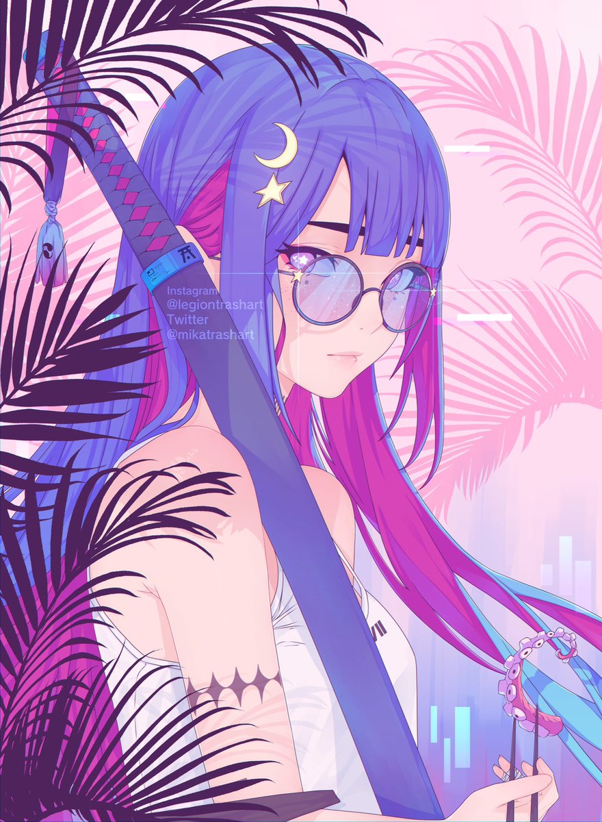 Haha pretty purple hair lady