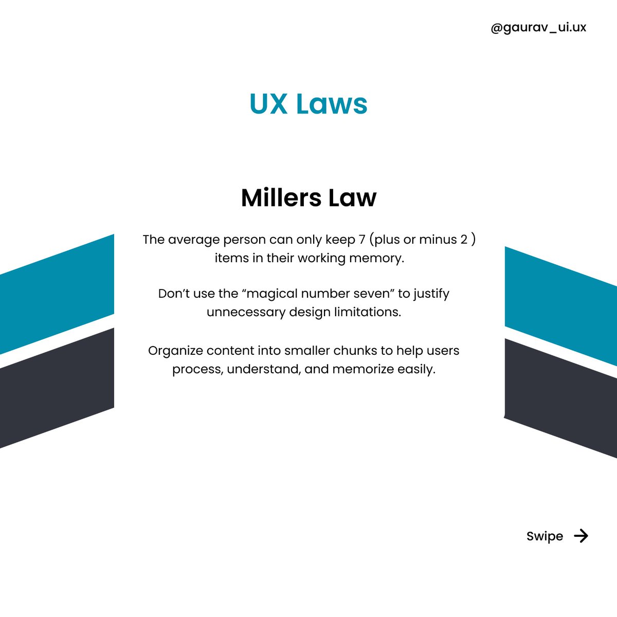 sriva_stava's tweet photo. UX Laws Series. 11thpost.

Miller's Law 💪
#appdesign, #appdesigner, #appdesigners, #appdesigninspiration, #websitedesign, #websitedesigning, #websitedesigntips, #websitedesigntrends, #uidesigner, #uidesigns, #uidesignerlife, #uidesignideas, #uxdesigner, #uxdesignmastery https://t.co/ebA2COUGAc