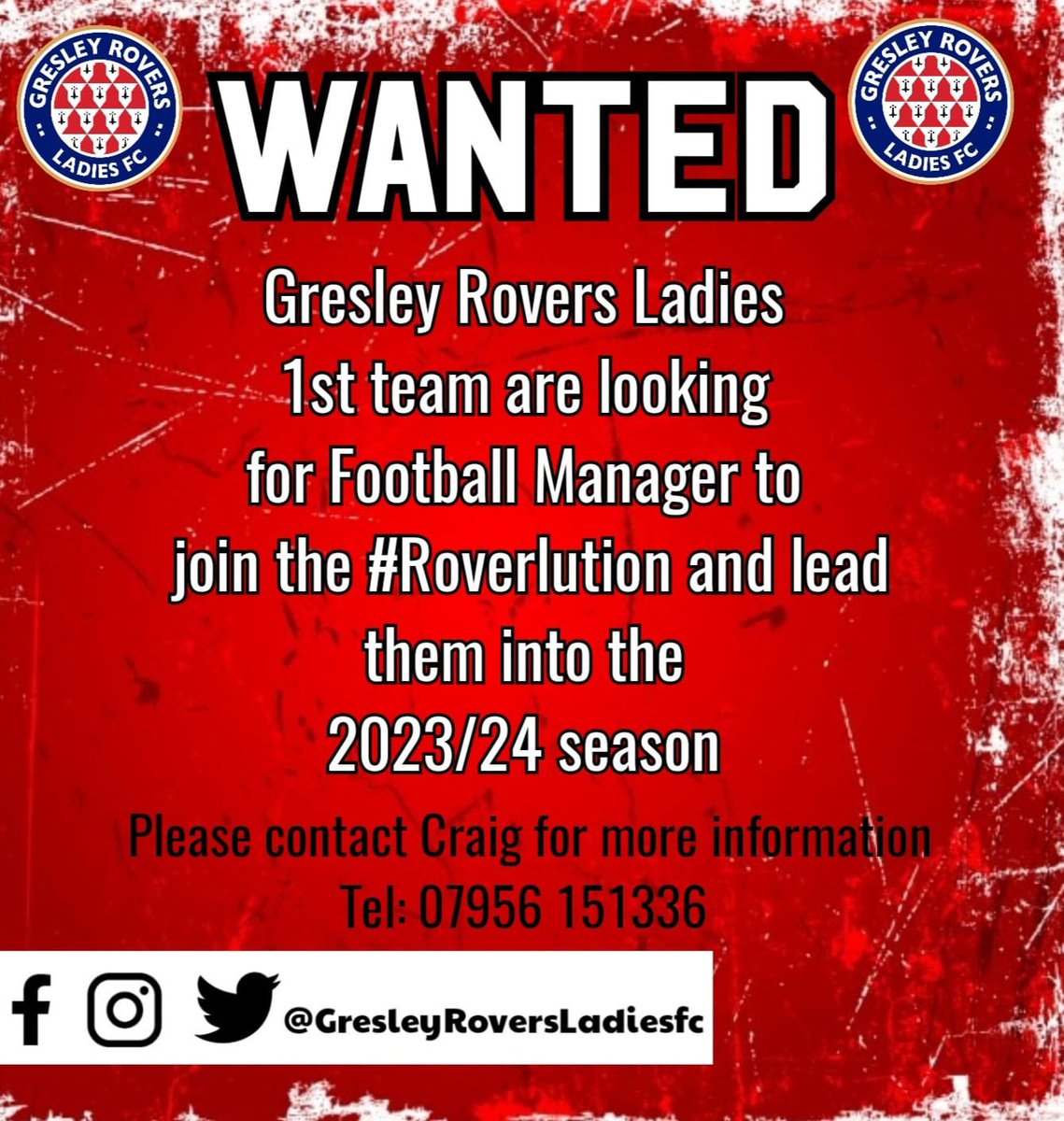 Can you help or know someone that can then please get in touch 🔴⚪️Roverlution🔴⚪️ @GresleyRovers @Gresleygirls_FC @gresleyreserves @GresleyAcademy @RoversCommunity @GresleyRoversSC