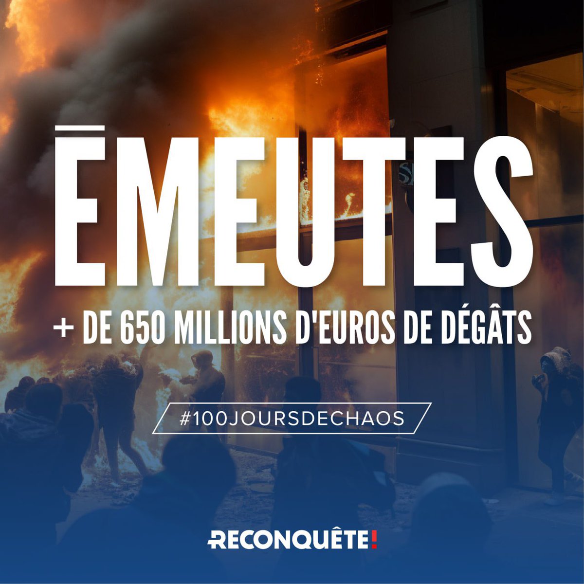 🔴 Les Français ne sont pas dupes et ne croient plus aux mensonges d’Emmanuel Macron et Gérald Darmanin sur les émeutes.

Ces émeutes ont grandement contribué aux #100JoursDeChaos du gouvernement de Macron.

#Macron13H