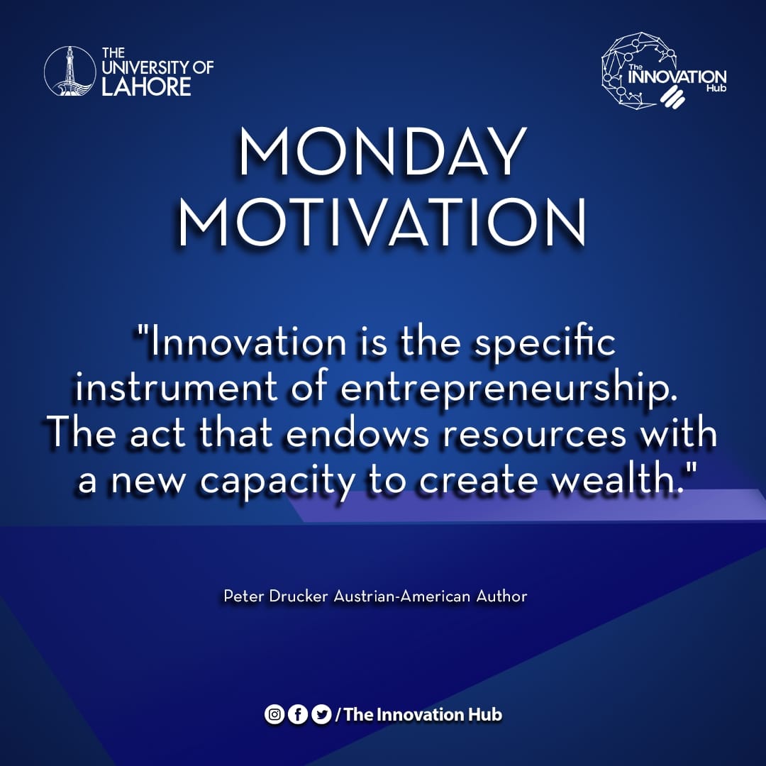 A Monday Motivation!

#cohort1ihub
#startuppakistan #startupguide #ihub #innovationhub #UOL #myuol #uolofficial #TheUniversityOfLahore #entrepreneurship #startups #startupstories #business