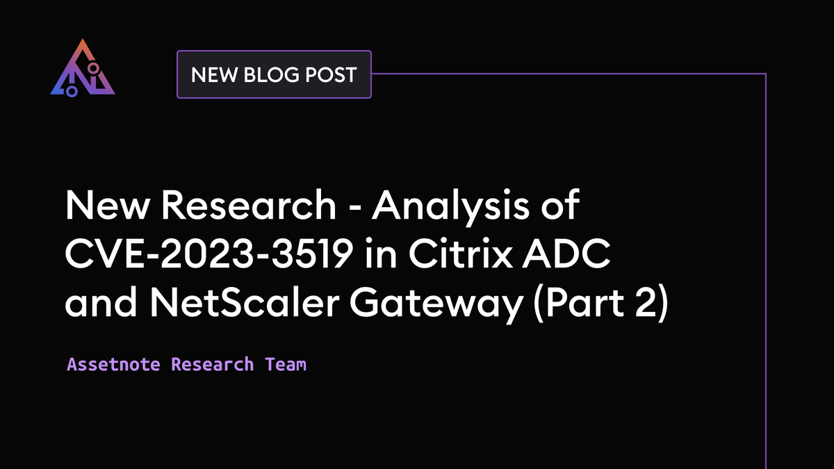infosec_au's tweet photo. Our security research team has published Part 2 of our analysis for CVE-2023-3519 (Citrix Pre-Auth RCE). This writeup includes the correct vulnerable endpoint that is exploitable without any special configuration:

https://t.co/1FeabjAIgG https://t.co/dw0S8q2OAK