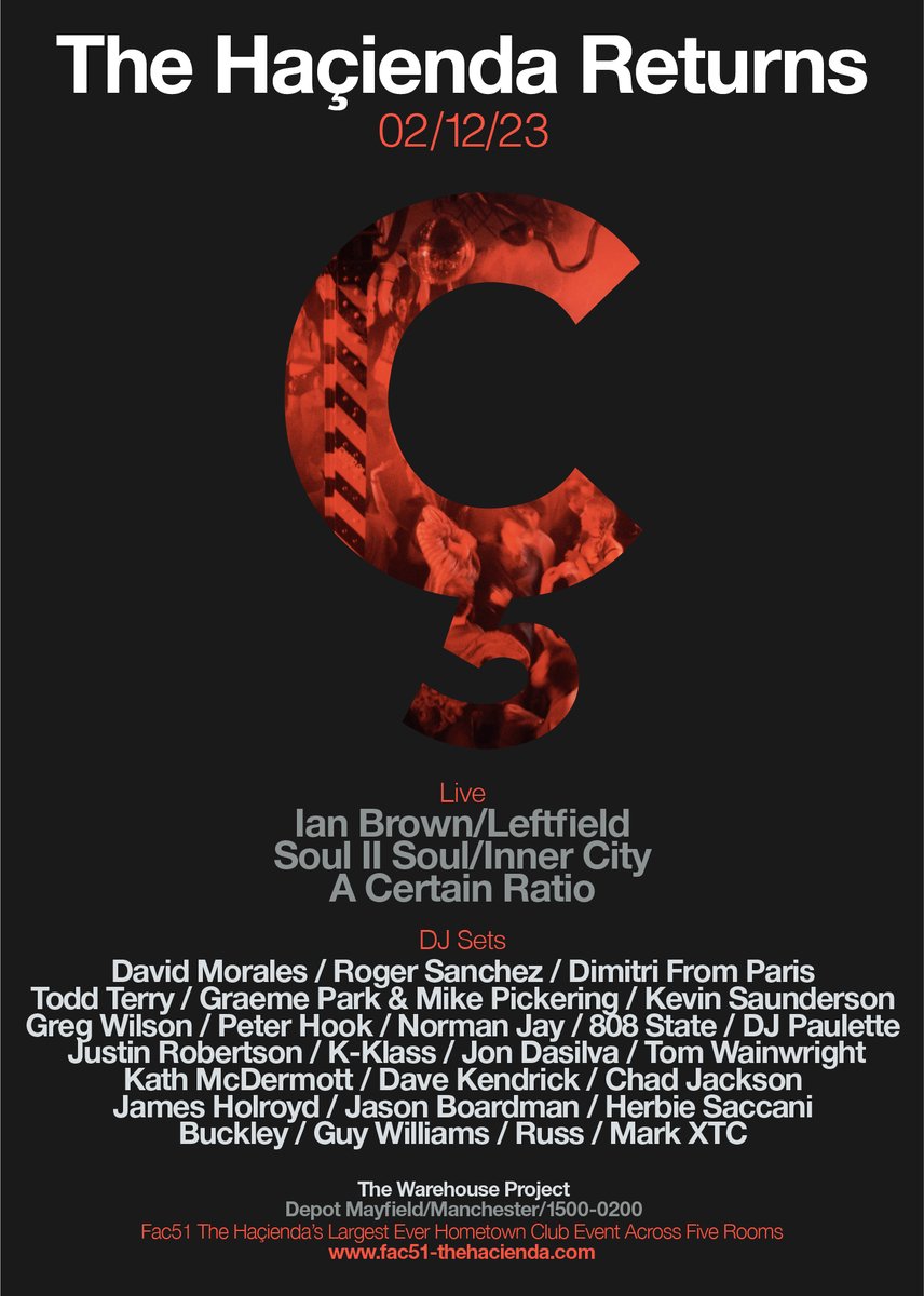 Leftfield's tweet image. We can&apos;t wait to get back to Manchester @WHP_Mcr Register now for pre-sale tickets @ fac51-thehacienda.com #thisiswhatwedo