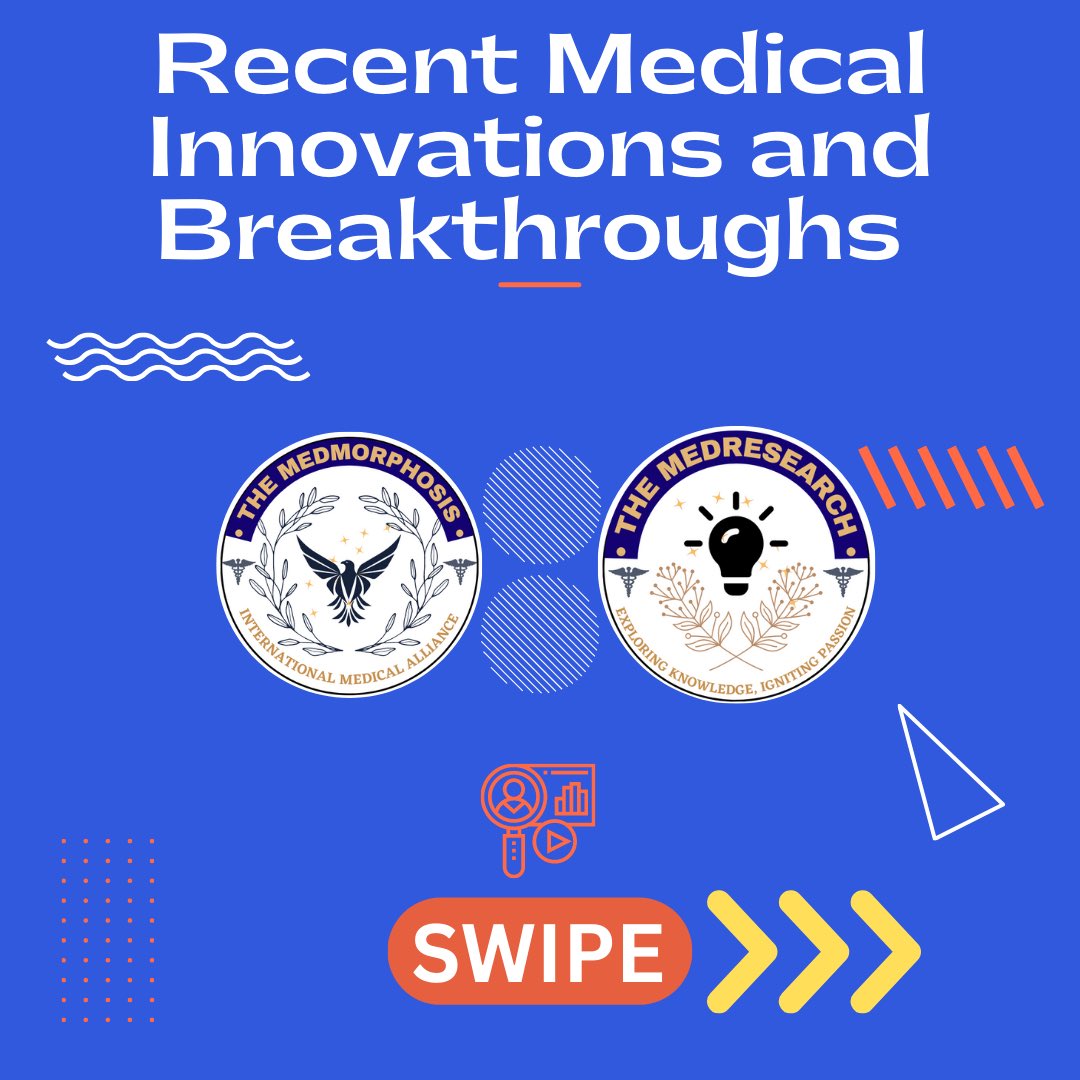 Themedmorphosis's tweet photo. 🚀 Embracing the Future of Medicine! 💡✨
.
Recent medical innovations and breakthroughs are revolutionizing healthcare as we know it.
.
#themedmorphosis #TheMedResearch #TheMedEvent #Medstudent #medicine #themedheoroes #medtwitter #medEd #medicalstudent https://t.co/xaQTFUyNF2