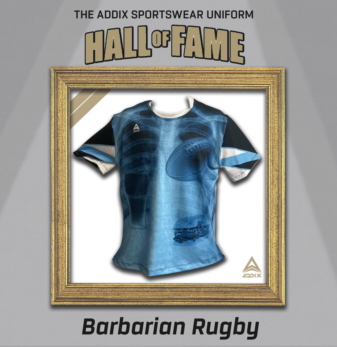 Some jersey designs are so good that they deserve to be put in a 'Hall of Fame' -- so we made one.

Congratulations to Tri-City Barbarians RFC for being the first jersey design to be put into the hall!

Want to order a jersey that will get everyone's attention? Hit our DMs!