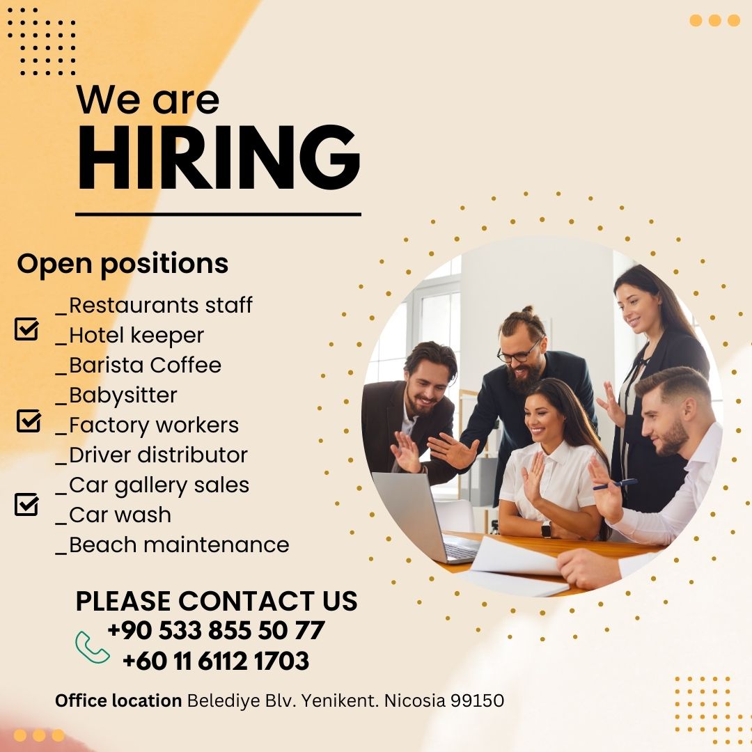JOBS AVAILABLE NOW FOR STUDENTS IN NORTH CYPRUS
LIMITED POSITIONS ONLY 
CONTACT US NOW +601161121703