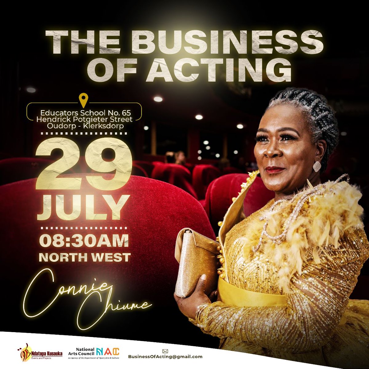 Klerksdorp budding actors we are coming to you this weekend. Absolutely free !!!
Please reserve your seat by sending your name,Surname and age to 069 407 2870 on whatsapp my team is ready to take you through the process. 
#BusinessOfActingWorkshops2023