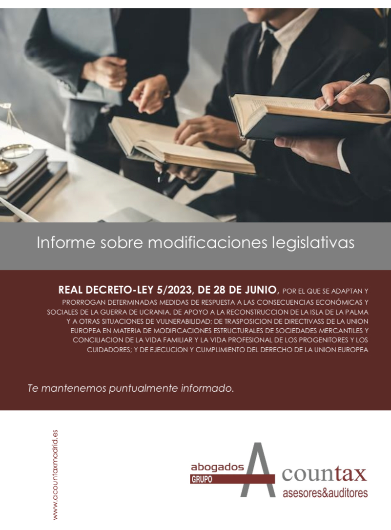 A la vista de las numerosas consultas recibidas sobre las medidas de carácter mercantil o laboral, entre otras, que contempla el Real Decreto Ley 5/2023, en <a href="/AcountaxM/">AcountaxMadrid</a>  hemos elaborado un resumen sobre su contenido y que ponemos a vuestra disposición.

➡️ acountaxmadrid.es/blog/informe-d…